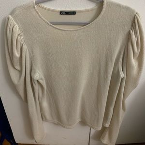 Zara long puff sleeve thin sweater
